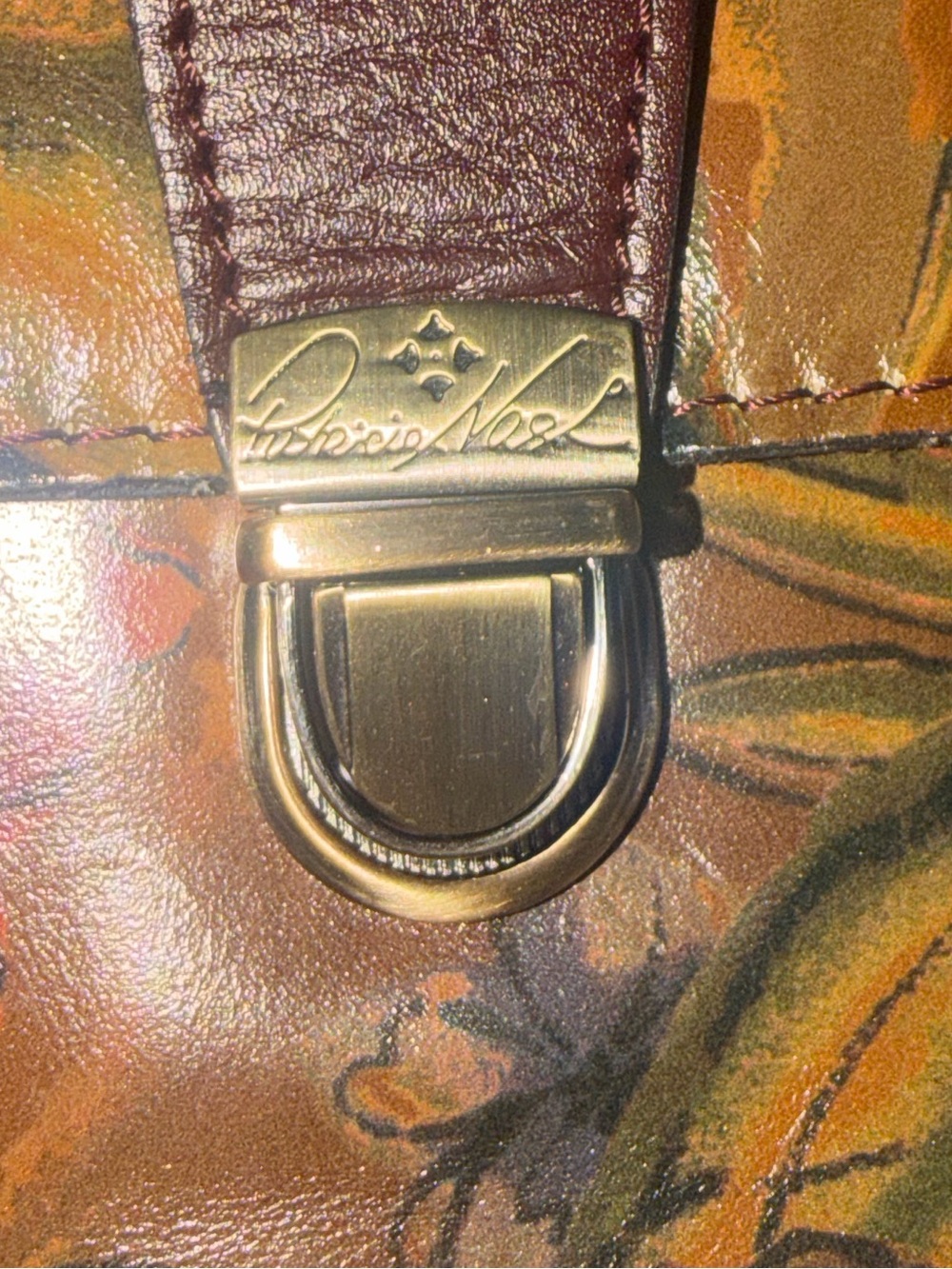 Patricia Nash Brown Floral Italian Leather Crossbody Sienna Sunset Collection - Picture 16 of 16